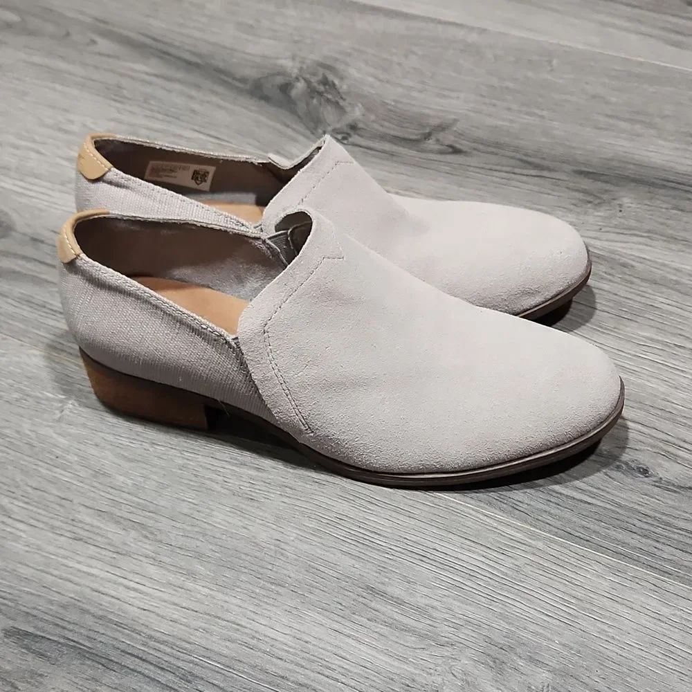 EUC TOMS Gray Shaye Suede Leather Loafers - Picture 2 of 8